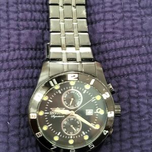 Invicta black link metal band.